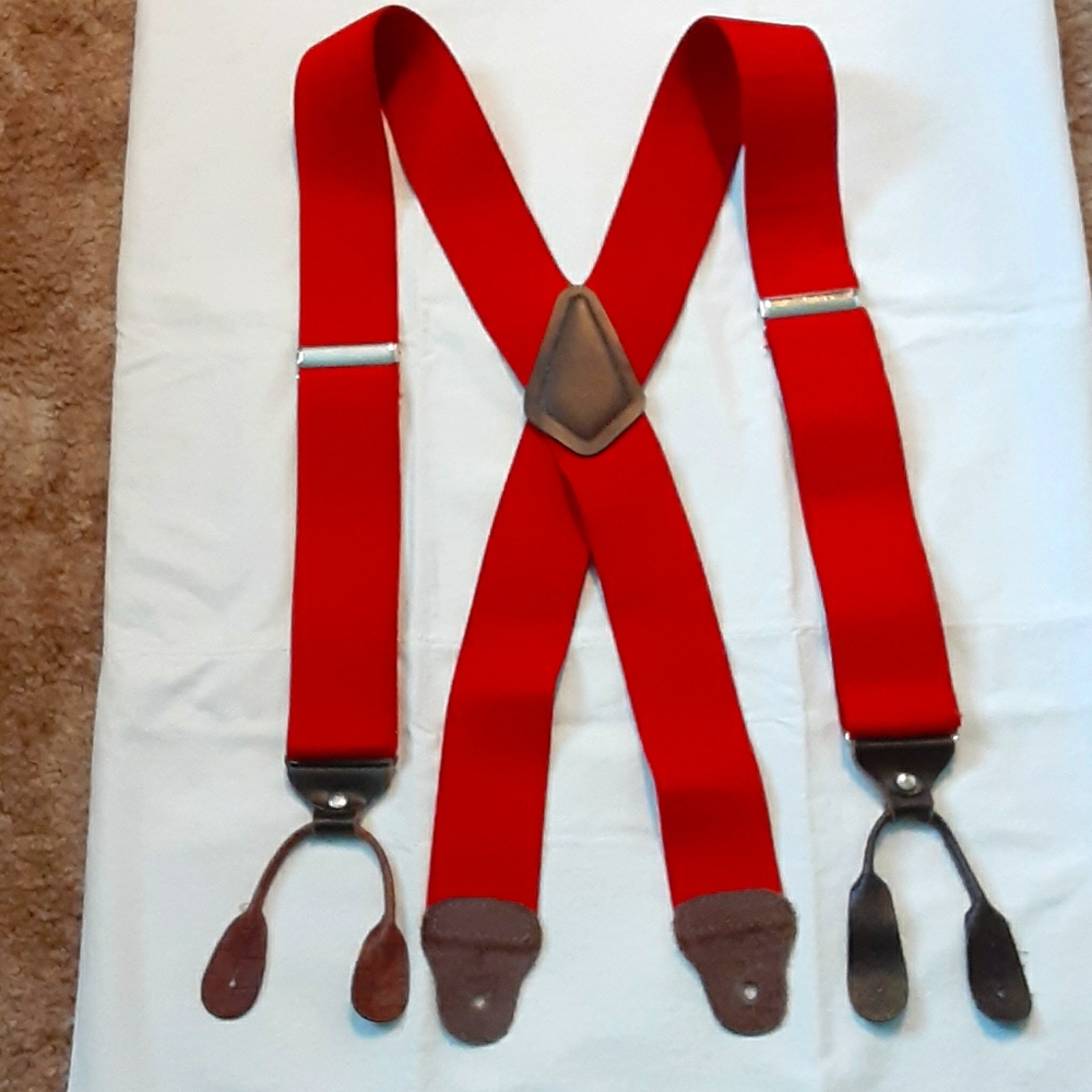 Suspenders braces, red big man 55"